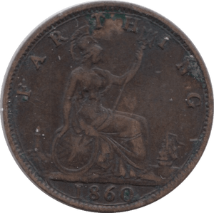 1860 FARTHING ( FINE ) - Farthing - Cambridgeshire Coins
