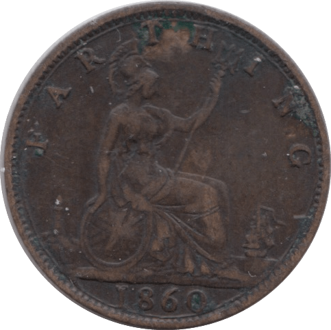 1860 FARTHING ( FINE ) - Farthing - Cambridgeshire Coins