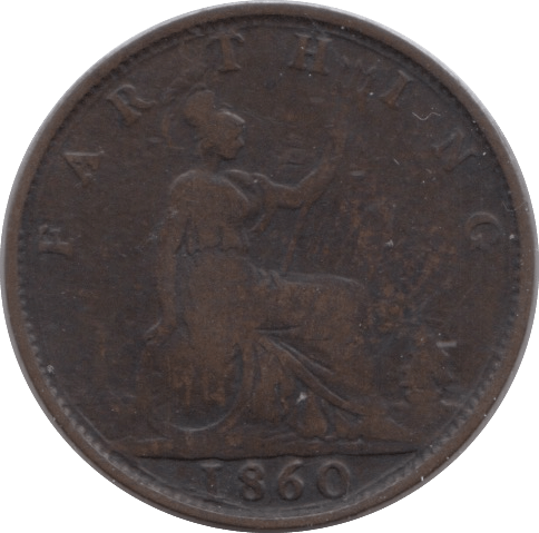 1860 FARTHING ( FINE ) - Farthing - Cambridgeshire Coins
