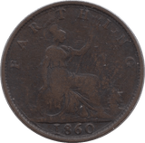 1860 FARTHING ( FINE ) - Farthing - Cambridgeshire Coins