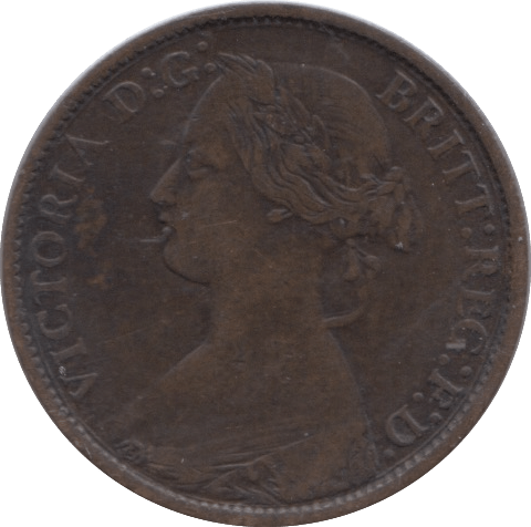 1860 FARTHING ( FINE ) - Farthing - Cambridgeshire Coins
