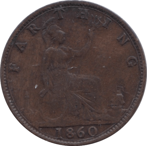 1860 FARTHING ( FINE ) - Farthing - Cambridgeshire Coins