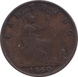 1860 FARTHING ( FINE ) - Farthing - Cambridgeshire Coins