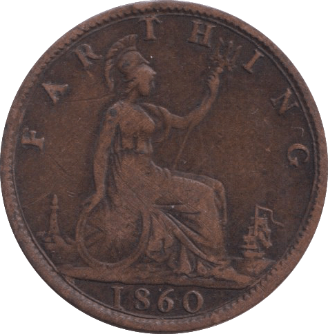 1860 FARTHING ( GF ) - FARTHING - Cambridgeshire Coins