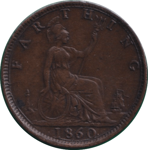 1860 FARTHING ( GVF ) - FARTHING - Cambridgeshire Coins