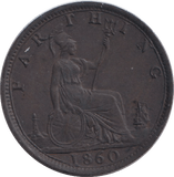 1860 FARTHING ( UNC ) - FARTHING - Cambridgeshire Coins