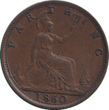 1860 FARTHING ( VF ) - FARTHING - Cambridgeshire Coins