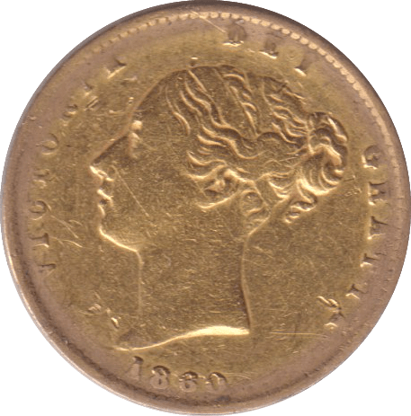 1860 GOLD HALF SOVEREIGN ( GVF ) - HALF SOVEREIGN - Cambridgeshire Coins