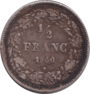 1860 HALF FRANC BELGIUM - WORLD COINS - Cambridgeshire Coins