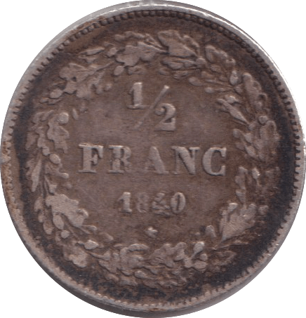 1860 HALF FRANC BELGIUM - WORLD COINS - Cambridgeshire Coins