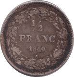1860 HALF FRANC BELGIUM - WORLD COINS - Cambridgeshire Coins