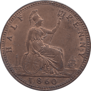 1860 HALF PENNY ( UNC ) - WORLD COINS - Cambridgeshire Coins
