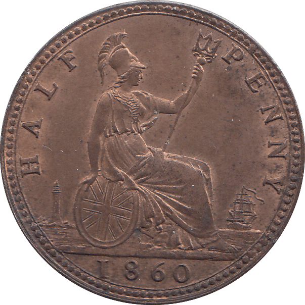 1860 HALF PENNY ( UNC ) - WORLD COINS - Cambridgeshire Coins