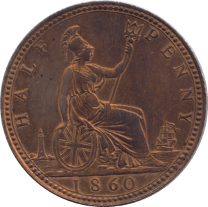 1860 HALFPENNY ( AUNC ) - Halfpenny - Cambridgeshire Coins