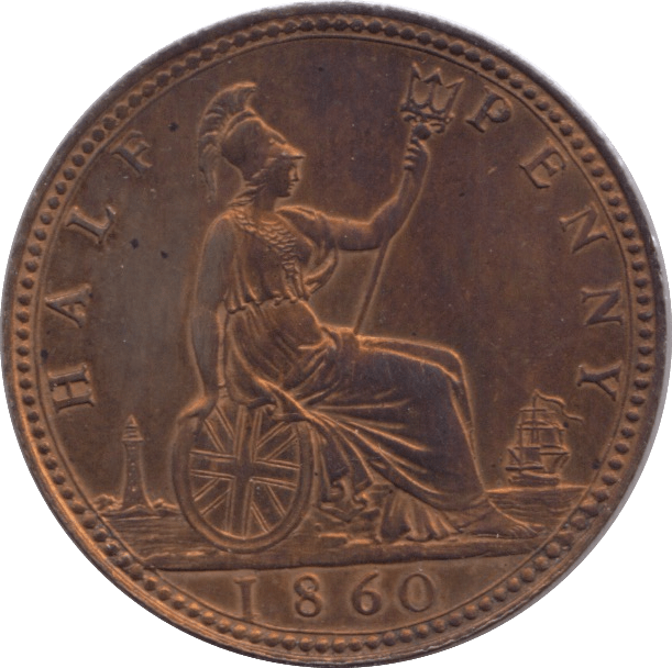1860 HALFPENNY ( AUNC ) - Halfpenny - Cambridgeshire Coins