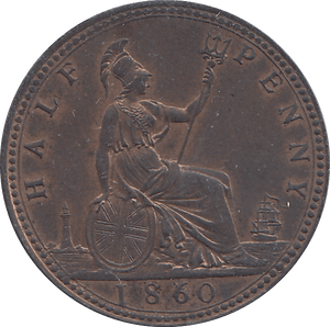 1860 HALFPENNY ( AUNC ) - HALFPENNY - Cambridgeshire Coins