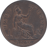 1860 HALFPENNY ( AUNC ) - HALFPENNY - Cambridgeshire Coins
