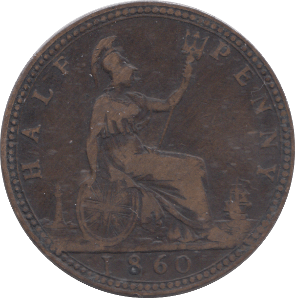 1860 HALFPENNY ( FINE ) - HALFPENNY - Cambridgeshire Coins