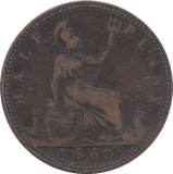 1860 HALFPENNY ( FINE ) - HALFPENNY - Cambridgeshire Coins