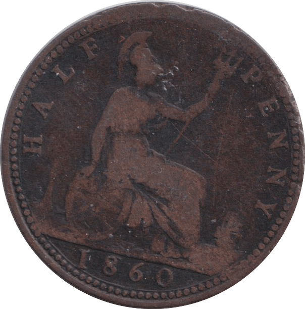 1860 HALFPENNY ( FINE ) - HALFPENNY - Cambridgeshire Coins
