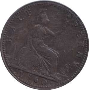 1860 HALFPENNY ( VF ) - HALFPENNY - Cambridgeshire Coins