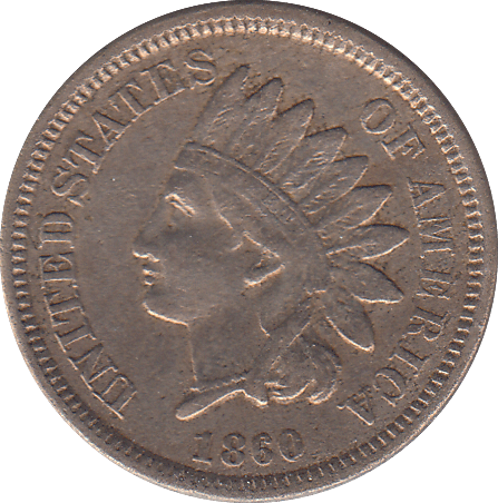 1860 ONE CENT USA - WORLD COINS - Cambridgeshire Coins