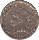 1860 ONE CENT USA - WORLD COINS - Cambridgeshire Coins