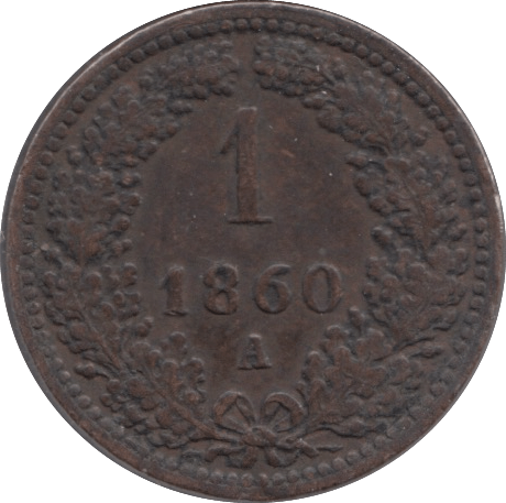 1860 ONE KREUZER AUSTRIA - WORLD COINS - Cambridgeshire Coins