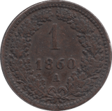 1860 ONE KREUZER AUSTRIA - WORLD COINS - Cambridgeshire Coins