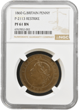 1860 PENNY P-2113 RESTRIKE NGC PF 61 BN - NGC OTHER COINS - Cambridgeshire Coins