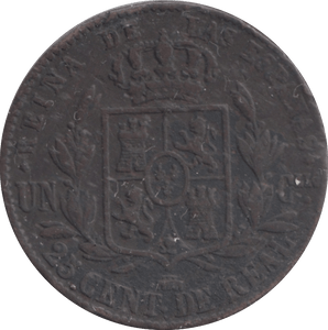 1860 QUATER REAL SPAIN - WORLD COINS - Cambridgeshire Coins