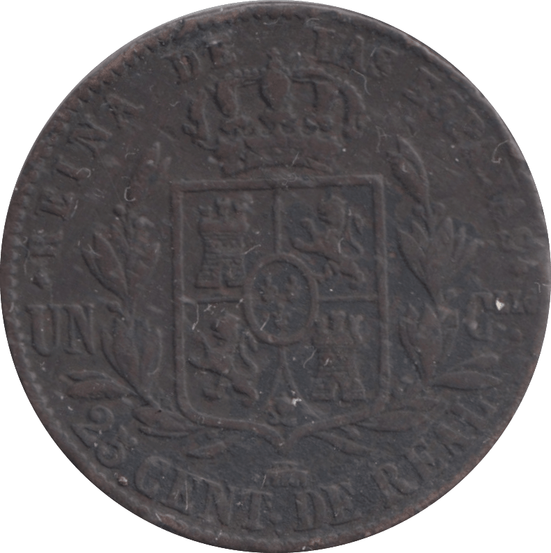 1860 QUATER REAL SPAIN - WORLD COINS - Cambridgeshire Coins