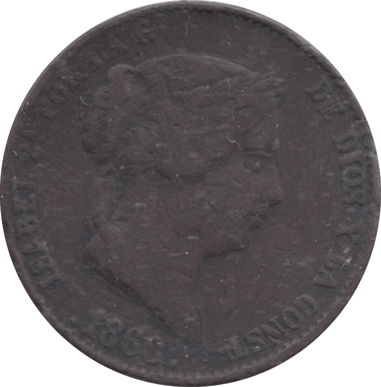 1860 QUATER REAL SPAIN - WORLD COINS - Cambridgeshire Coins