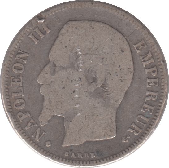 1860 SILVER ONE FRANC FRANCE - SILVER WORLD COINS - Cambridgeshire Coins
