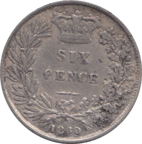 1860 SIXPENCE ( FINE ) - SIXPENCE - Cambridgeshire Coins