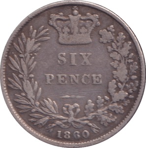 1860 SIXPENCE ( FINE ) - SIXPENCE - Cambridgeshire Coins
