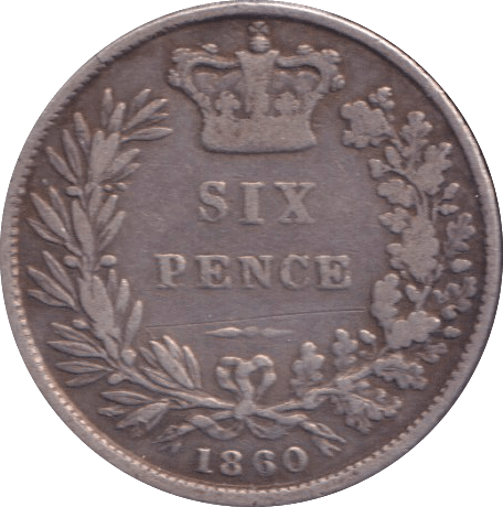 1860 SIXPENCE ( FINE ) - SIXPENCE - Cambridgeshire Coins