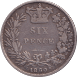 1860 SIXPENCE ( FINE ) - SIXPENCE - Cambridgeshire Coins
