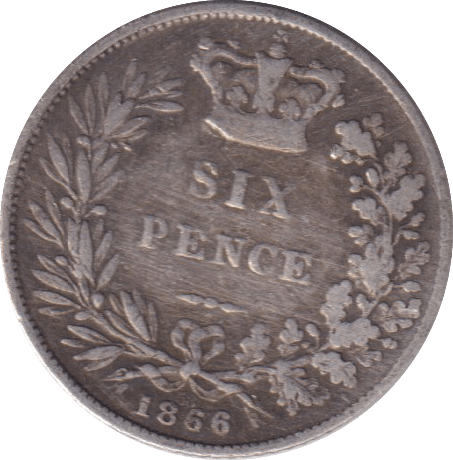 1860 SIXPENCE (GF) DIE 58 - SIXPENCE - Cambridgeshire Coins
