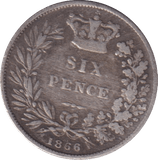 1860 SIXPENCE (GF) DIE 58 - SIXPENCE - Cambridgeshire Coins