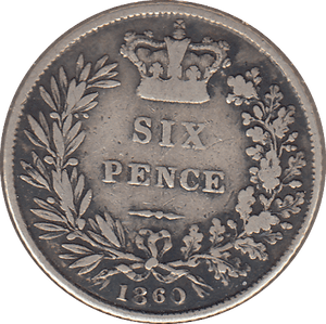 1860 SIXPENCE ( GF ) - SIXPENCE - Cambridgeshire Coins