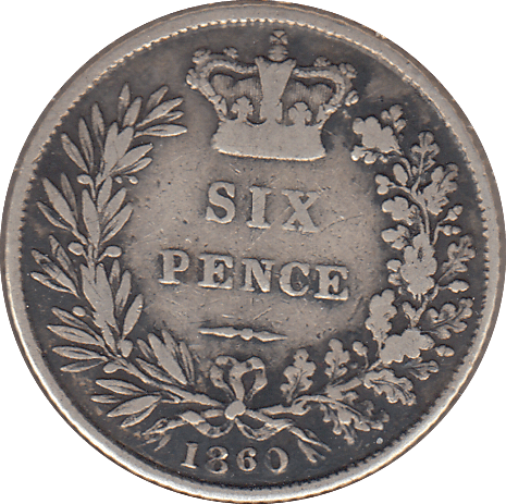 1860 SIXPENCE ( GF ) - SIXPENCE - Cambridgeshire Coins
