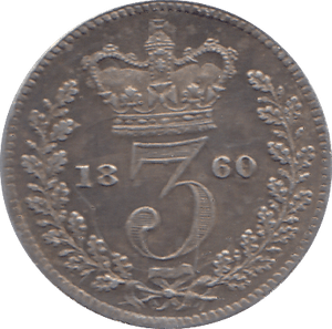 1860 THREEPENCE ( AUNC ) - THREEPENCE - Cambridgeshire Coins