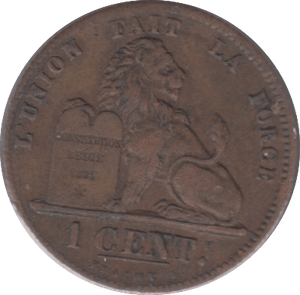 1861 1 CENT BELGIUM - WORLD COINS - Cambridgeshire Coins