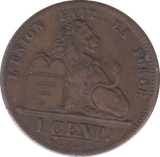 1861 1 CENT BELGIUM - WORLD COINS - Cambridgeshire Coins