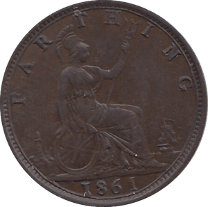 1861 FARTHING ( AUNC ) - FARTHING - Cambridgeshire Coins