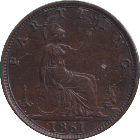 1861 FARTHING ( EF ) - FARTHING - Cambridgeshire Coins