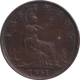 1861 FARTHING ( EF ) - FARTHING - Cambridgeshire Coins