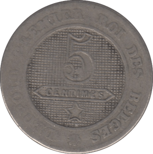 1861 FIVE CENTS BELGIUM - WORLD COINS - Cambridgeshire Coins