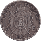 1861 FRANCE 5 FRANCS - WORLD COINS - Cambridgeshire Coins